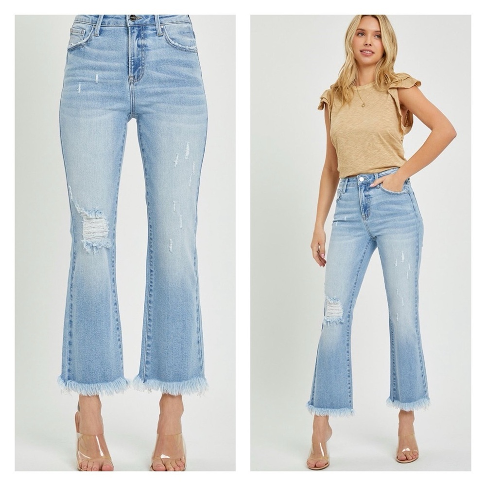 Risen Jeans - High Rise - Crop - Kick Flare - 5051 Light Wash